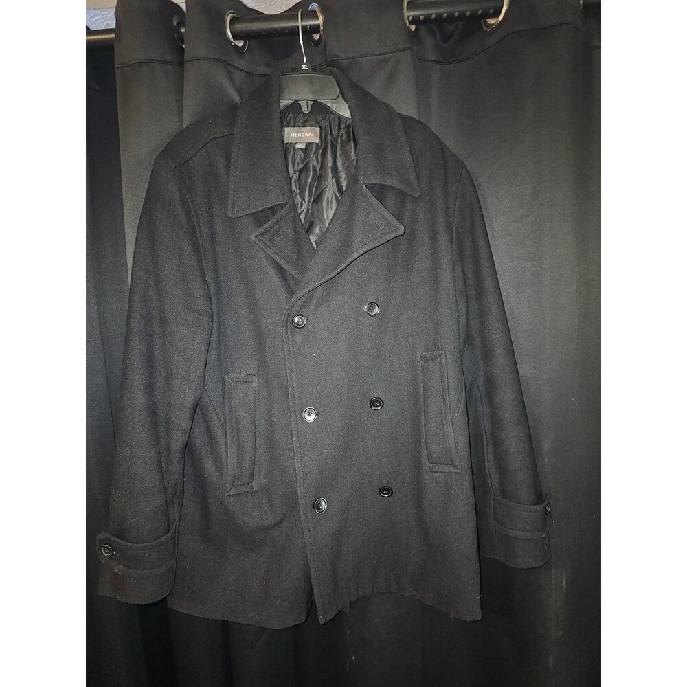 Merona Mens Wool Blend Peacoat Size Large